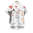 thumbnail image 3 of guisaled Mens Valentines Day Button Up Shirt Short Sleeve Hawaiian T Shirts Cute Cat Heart Graphic Tops Casual Beach Vacation Shirt Valentine'S Day s, 3 of 4