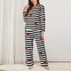 thumbnail image 2 of Balery Ladybugs on Black and White Striped Conjunto de Pijama con Estampado para Mujer, Conjunto de Dos Piezas con Manga Larga, Ropa de Dormir Suave con Bolsillos, Pijamas Cómodos-Medium, 2 of 7