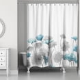 thumbnail image 2 of Creative Products Gray Blue Painted Flowers 71x74 Shower Curtain, 2 of 7