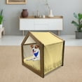 thumbnail image 3 of Yellow and White Pet House, Horizontal Abstract Sea Ocean Waves Summer Beach Coast Holiday Theme, Outdoor & Indoor Portable Dog Kennel with Pillow and Cover, 5 Sizes, Marigold White, by Ambesonne, 3 of 5