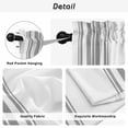 thumbnail image 5 of Grey Striped Tier Curtains, Modern White Striped Abstract Art Aesthetics Light Filtering Kitchen Curtains, 2Pcs Rod Pocket Half Window Treatments Panels for Sink Cafe Cabinet Camper 27.5x24 Inches, 5 of 9