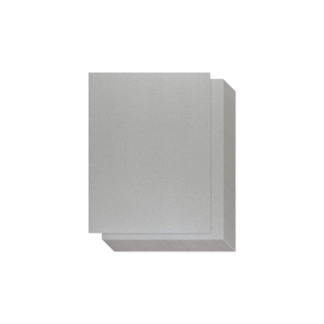 Papel plateado brillante – Paquete de 100 papel cartulina metálica, cubierta de 92 lb, apto para impresora a doble cara, perfecto para bodas, cumpleaños, manualidades, uso en hojas tamaño carta de 8,5