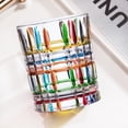 thumbnail image 5 of Diamond Painted Crystal Glass, Old Fashid Tumblers for Drinking Cocktail for Men Women at Bar, Colorful Glass with Stripes, 5 of 9