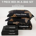 thumbnail image 6 of Davulos Bed in a Bag King Size,Gold Butterfly Leaves Printed Bedding Set with Comforter ,Flat Sheet ,Fitted Sheet ,Pillowcases & Shams, 6 of 9