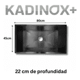 thumbnail image 4 of Tarja Negra 80x45 cm Acero Inoxidable KADINOX PLUS | Submontar o Sobre Encimera | Mezcladora 360° Incluida | Kit Completo, 4 of 6