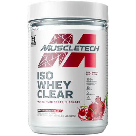 MuscleTech Iso Whey Protein Powder, Arctic Cherry Blast, 19 Servings