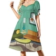 thumbnail image 2 of Vestido de manga corta con crecimiento vertical Vestidos de baile Vestido de noche de verano, 2 of 7