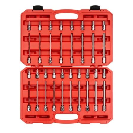 UPC: 0020209036198 | TEKTON SHB91304-D 36 Piece 3/8 Inch Drive Long Hex Bit Socket Set  1/8-3/8 Inch