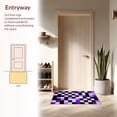 thumbnail image 3 of Flatwoven High Traffic Area Rug, Checkerboard Mosaic Runner Featuring Irregular Purple and Black Tiles, Non Slip, Stain Resistant, Washable Area Rugs for Living Room, Bedroom(Purple, 4X6), 3 of 8