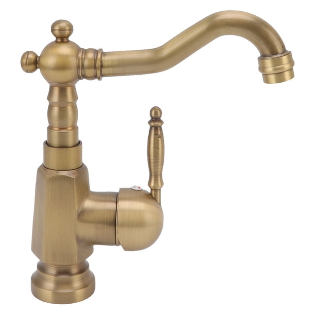 Robinet de Vanité de Salle de Bain, Robinet de Mitigeur Antique à Poignée Unique pour Lieux Publics