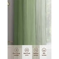 thumbnail image 3 of Sage Green Gray Ombre Sheer Curtains 54 Inch Length 2 Panels Set, Semi Transparent Voile Rod Pocket Curtains for Living Dining Room Bedroom Drapes Vintage Country Wooden, 3 of 6