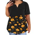 thumbnail image 1 of Été jusqu'à 65 % de Rabais Iumwxz Tunique Tendance Décontractée Grande Taille Ourlet Arrondi Blouses Hauts de Sortie T-Shirts à Imprimé Floral Hauts Manches Courtes Col Rond Tuniques pour Femmes Offres Prime Vacances, 1 of 5