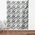 thumbnail image 4 of Ambesonne Navy Fabric by the Yard Upholstery, Squares Stripes Fashion Art, 2 Yards, Pale Tan and Warm Taupe, 4 of 5