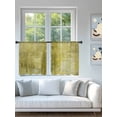 thumbnail image 4 of Sheer Curtains 45 Inch Length 2 Panels Set for Kitchen, Yellow Semi Sheer Curtains for Windows, Retro Oil Painting Modern Abstract Art Aesthetics Voile Window Treatments Rod Pocket Curtain, 4 of 7