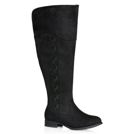 

Cloudwalkers Women s Wide Fit Nadia Faux Suede Tall Boots