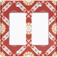 thumbnail image 6 of Metal Light Switch Plate Cover Mandala Red Orange Floral Pattern Damask MDL109, 6 of 22