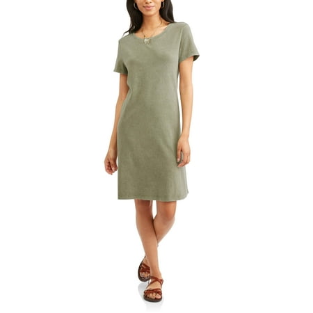 Time and Tru Women s Essential T shirt  Dress  Walmart  com