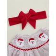 Baby Girl Christmas Smocked Santa Bubble Romper Newborn Bodysuit Bow