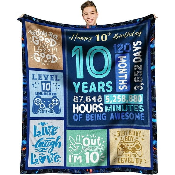 XZYG 10 Year Old Boy Gift Ideas Coolest Gifts for 10 Year Old Boys Boys Age 10 Gift for Birthday 10th Birthday Decorations for Boy Best 10 Old Boy Birthday Gift Inch(50*60inch)