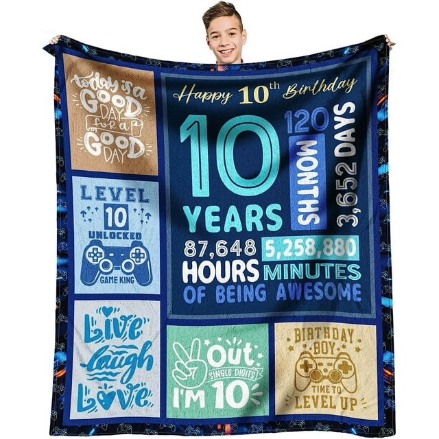 LHSHID 10 Year Old Boy Gift Ideas Coolest Gifts for 10 Year Old Boys Boys Age 10 Gift for Birthday 10th Birthday Decorations for Boy Best 10 Old Boy Birthday Gift Inch 50x60in