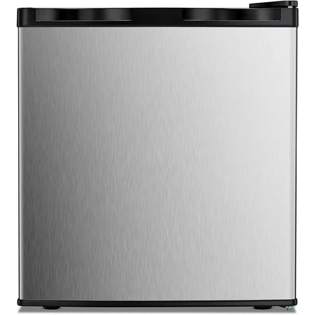 Compact Upright Freezer with Reversible Single Door,Removable Shelves with Adjustable Thermostat (Stainless Steel)
