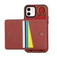 thumbnail image 6 of Allytechgroup Stylish iPhone 11 Wallet Case, Secure Phone Case for Apple iPhone 11, Multi-functional and Durable, Ring Holder Hand Wrist Stand Shockproof Case for Women Men, Red, 6 of 7
