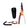 thumbnail image 1 of Colaxi Fishing Split Ring Pliers, Fish Control Pliers, Fishing Tongs, Multifunctional Line Cutter Scissors, PE Wire Fish Shear Silver Red, 1 of 7