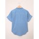thumbnail image 2 of ABPHQTO Camisa vaquera de manga corta con cuello vuelto azul claro para mujer, 2 of 5