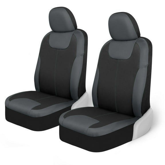 Motor Trend Premium Waterpoof Car Seat Covers for Front Seats, Gray - Universal Fit for Car Truck Van SUV