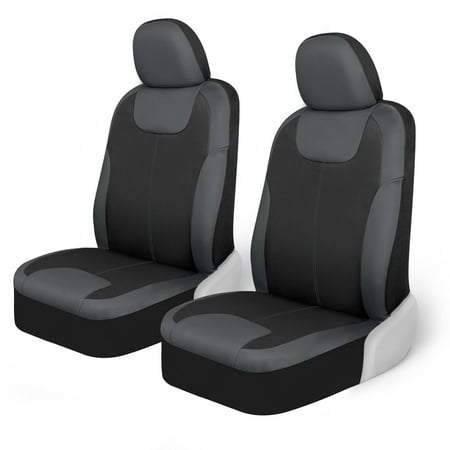 Motor Trend Premium Waterpoof Car Seat Covers for Front Seats, Gray - Universal Fit for Car Truck Van SUV