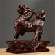 thumbnail image 4 of Ebony wood carved Qilin ornament, solid wood male and female fire Qilin, home decoration for wealth and good feng shui in the living room., 4 of 4