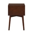thumbnail image 5 of Leptis Mid-Century 2-Drawer Solid Wood Side Table, Espresso, 5 of 8