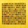 thumbnail image 1 of Ahgly Company Indoor Square Abstract Yellow Contemporary Area Rugs, 3' Square, 1 of 4
