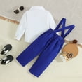 thumbnail image 5 of XAOWF Child Toddlers Boys Gentleman Suit 2 Pieces Set Formal Dress Shirt With Bowtie And Suspender Pants 1-6 Years Stylish Leisure Outfit, 5 of 9