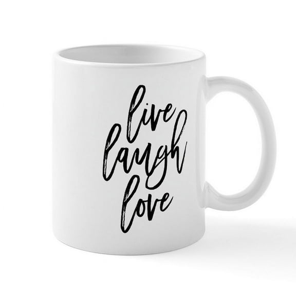 CafePress - Live Laugh Love Mugs - 11 oz Ceramic Mug - Novelty Coffee Tea Cup
