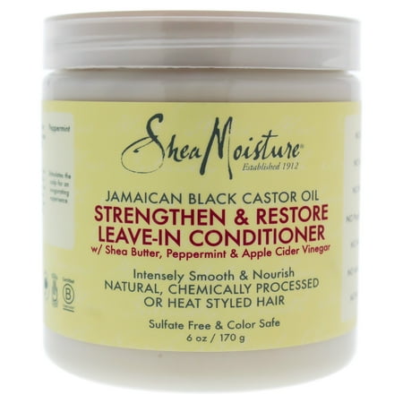 SheaMoisture Jamaican Black Castor Oil Strengthen and Restore Leave-In Conditioner - 6 oz (Best Detangling Conditioner For Black Hair)
