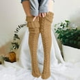 thumbnail image 3 of FAZVAOO Womens Socks Over The Knee Wool Thick Warm Socks Brown, 3 of 5
