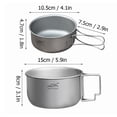 thumbnail image 6 of Titanium Coated Camping Cookware, Double-Layer Heat Insulated Bowl with Foldable Handle, Lightweight Stainless Steel Outdoor Cooking Pot, 6 of 7