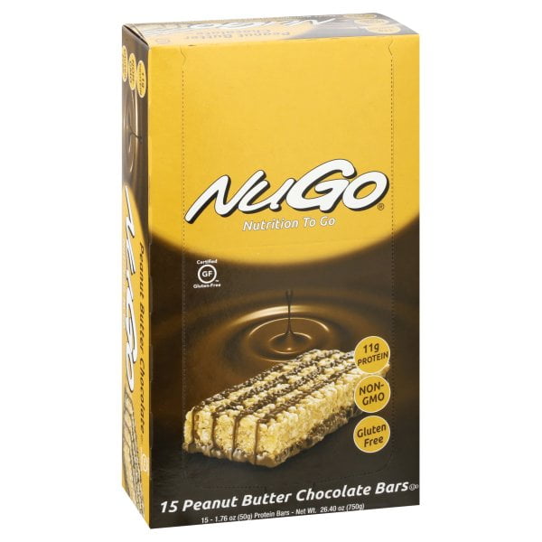 NuGo Nutrition To Go Protein Bar Peanut Butter Chocolate 15 Bars
