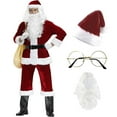 thumbnail image 3 of oqasdz Christmas Outfits Santa Outfits for Velvet with Detachable for Holiday Party Christmas Outfits Festive Celebrations, 3 of 7