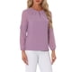 thumbnail image 1 of INSPIRAR CHIC Blusa de Chifón para Mujer con Cuello de Llave, Manga de Parchwork, Elegante Top de Trabajo M Color Púrpura Oscuro, 1 of 6