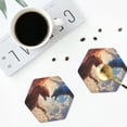 thumbnail image 4 of Yiaed Cloud Red And Blue Dragon Print Leather Coasters for Drinks - Cup Coasters Coffee Table Kitchen Table Bar, Home & Office Gifts Handmade Drink Coasters-Hexagon, 4 of 6
