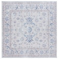 thumbnail image 2 of SAFAVIEH Tucson Max Traditional Machine Washable Area Rug, Ivory/Blue, 6' x 6' Square, 2 of 13
