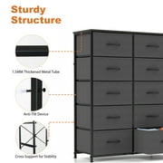CONCETTA 10-Drawer Fabric Dresser Storage Chest for Bedroom, Closet, Entryway, Storage Furniture for Adults, Gray