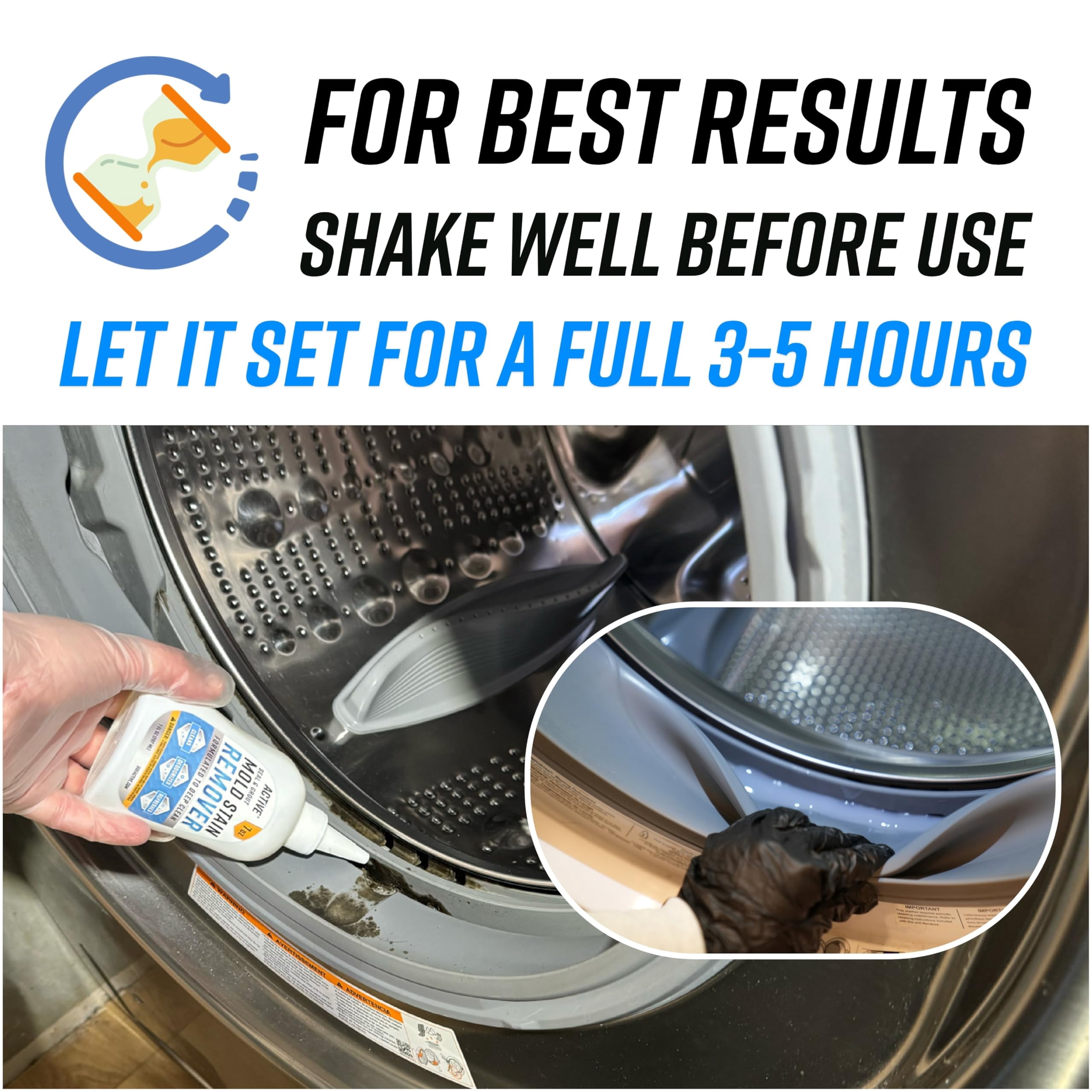 Active Mold Stain Remover Gel, Heavy Duty Solution for Washing Machine Seals and Bathroom Cleaner, 7 fl oz, 1 Count