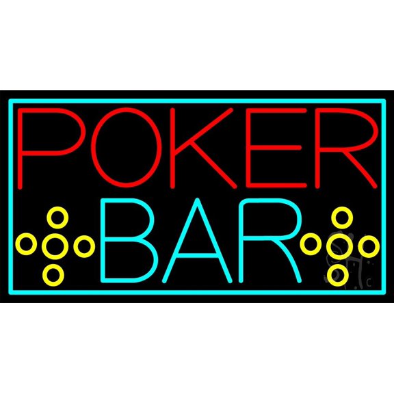 Red Poker Bar LED Neon Sign 20 x 37 - inches, Black Square Cut Acrylic Backing, with Dimmer - Bright and Premium built indoor LED Neon Sign for wall décor, arcarde, and storefront.