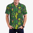 thumbnail image 5 of Yiaed Cactus 1Print Men's Short Sleeve Polo Shirt,Golf Polo for Men Three-Button Golf Shirt Athletic Casual Collared T-Shirt- Small, 5 of 7