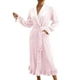 thumbnail image 3 of Gifts for Mom Bathrobe for Women Fluffy Women's Nightgowns & Sleepshirts Oversize Cozy Women's Robes House Womens Robe Light Pink, 3 of 9