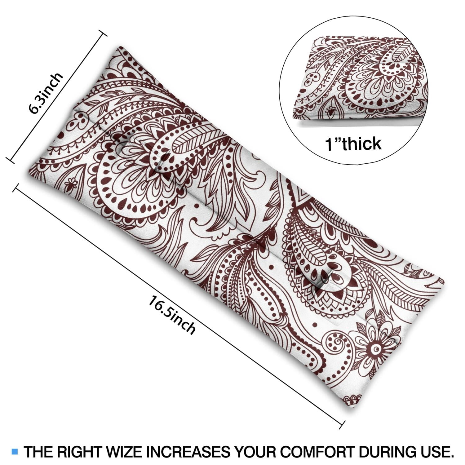 Chic Bohemian Vintage Print Mastectomy Pillow for Car - Soft Chest Protector After Surgery with Hook-and-Loop Straps