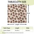 thumbnail image 2 of Brown Footballs on Beige Pattern Square Fitted Tablecloth with Elastic Edge,Square Table Cover,Washable Elastic Table Cover for Home Kitchen Party Decor 34"x34", 2 of 6